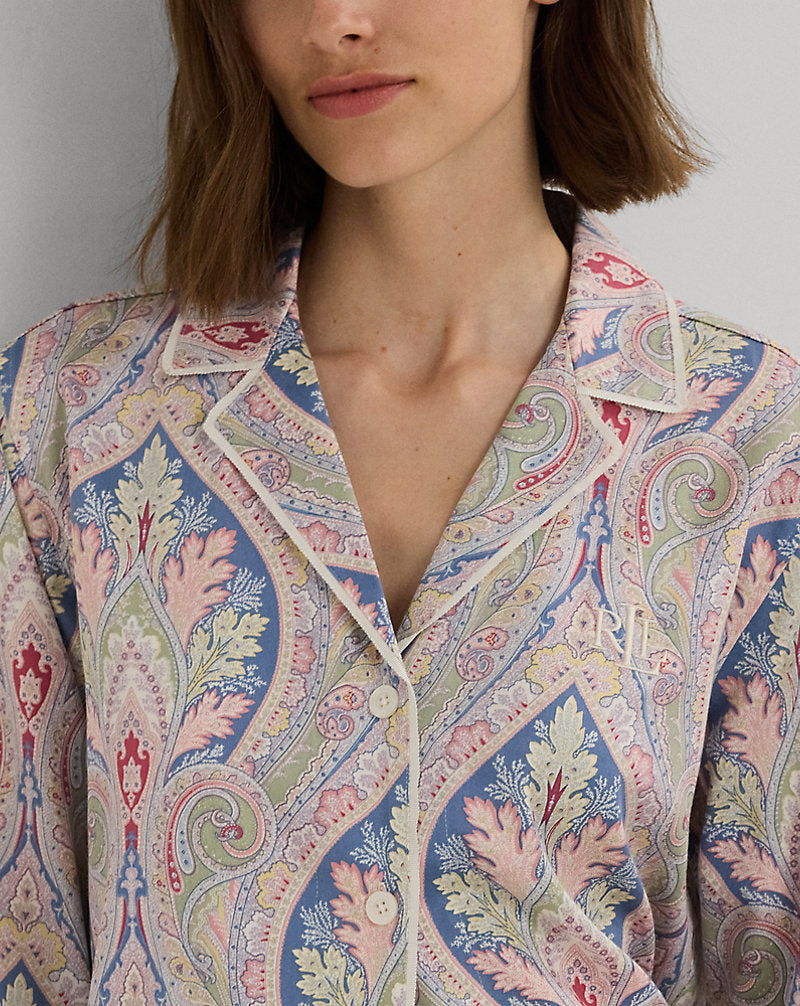 Paisley Cotton-Blend Sateen Sleep Set Multi