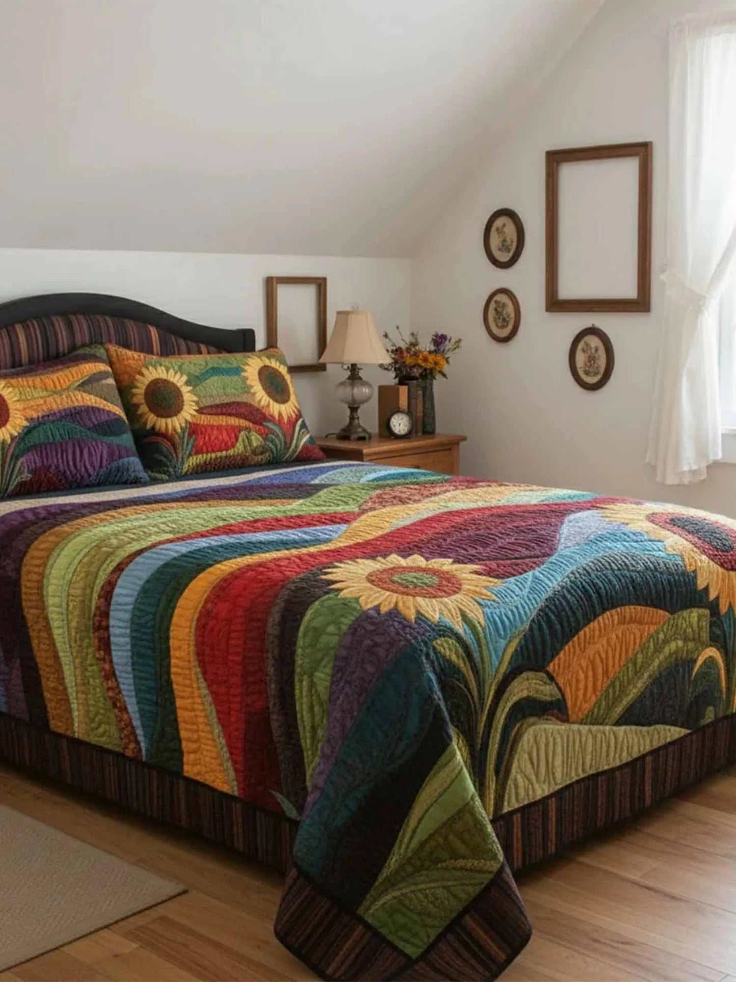 Country Sunflower Dreams 3-Piece Quilted Bedding Set3