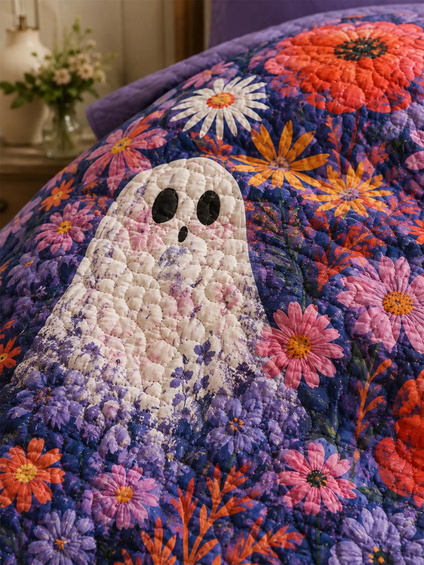 Haunted Wildflower Garden Quilted 3-Piece Bedding Set