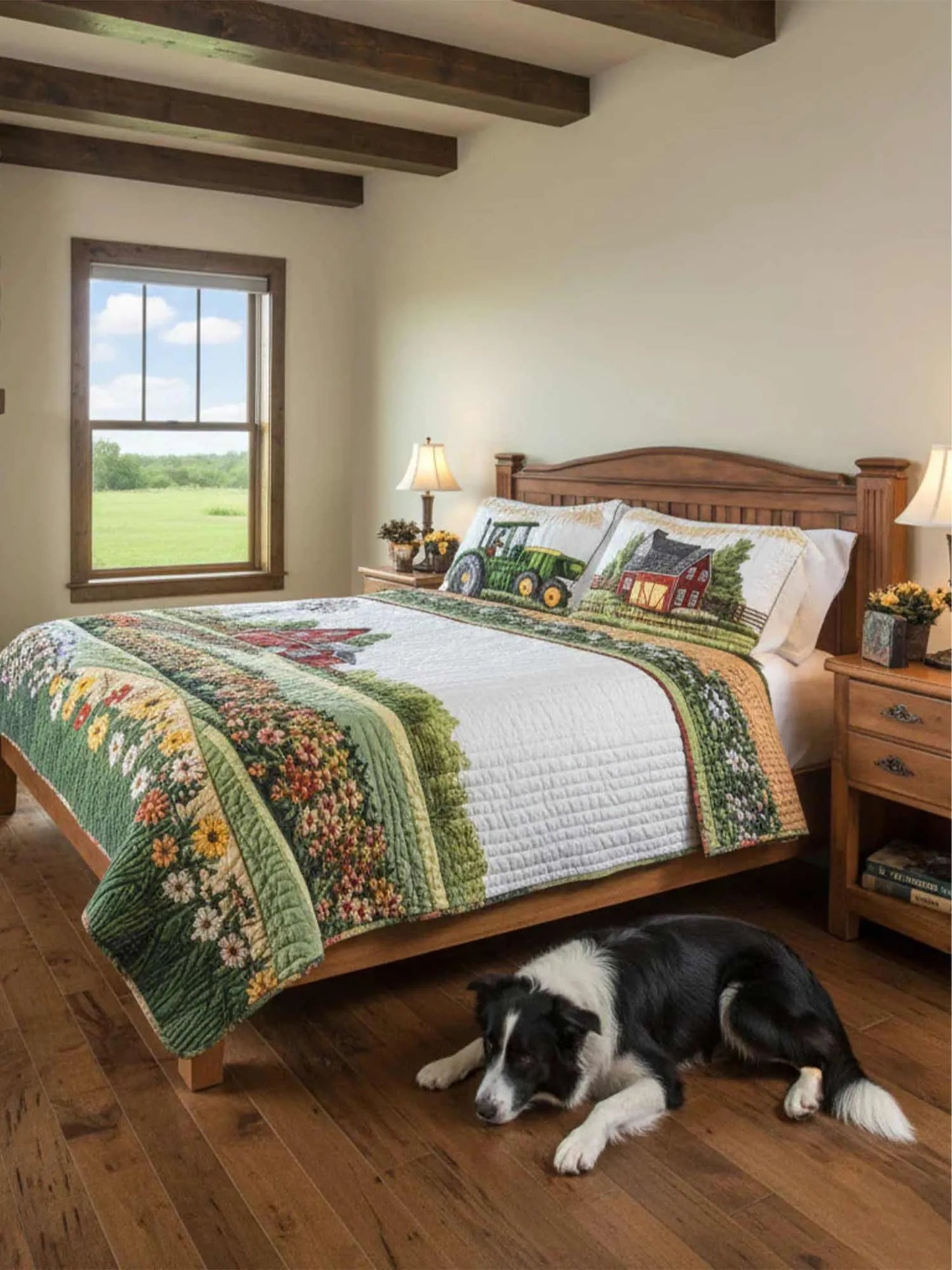 Barnyard Blossom 3-Piece Quilted Bedding Set