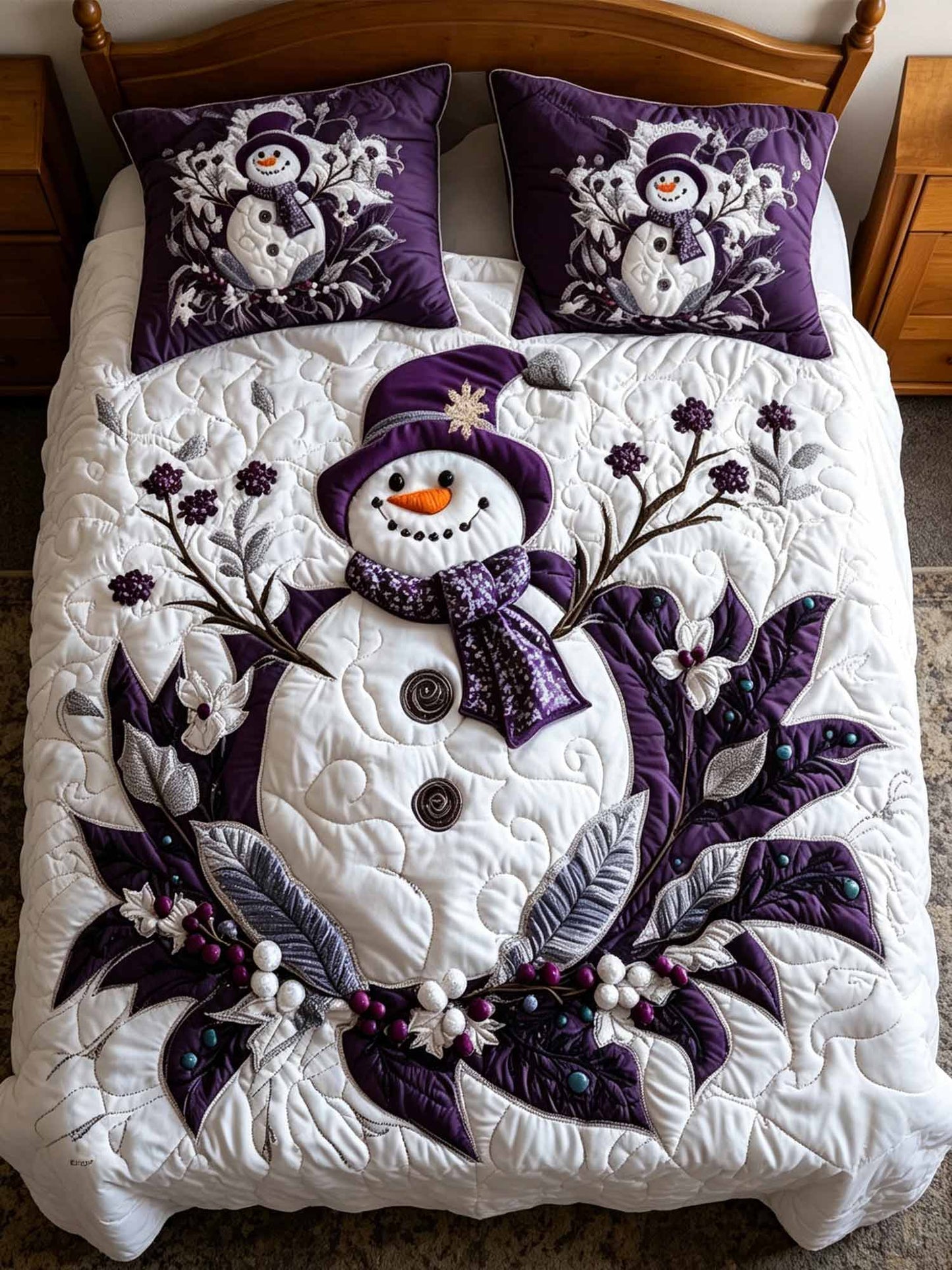 Holly Jolly Cheer 3-Piece Quilted Bedding Set