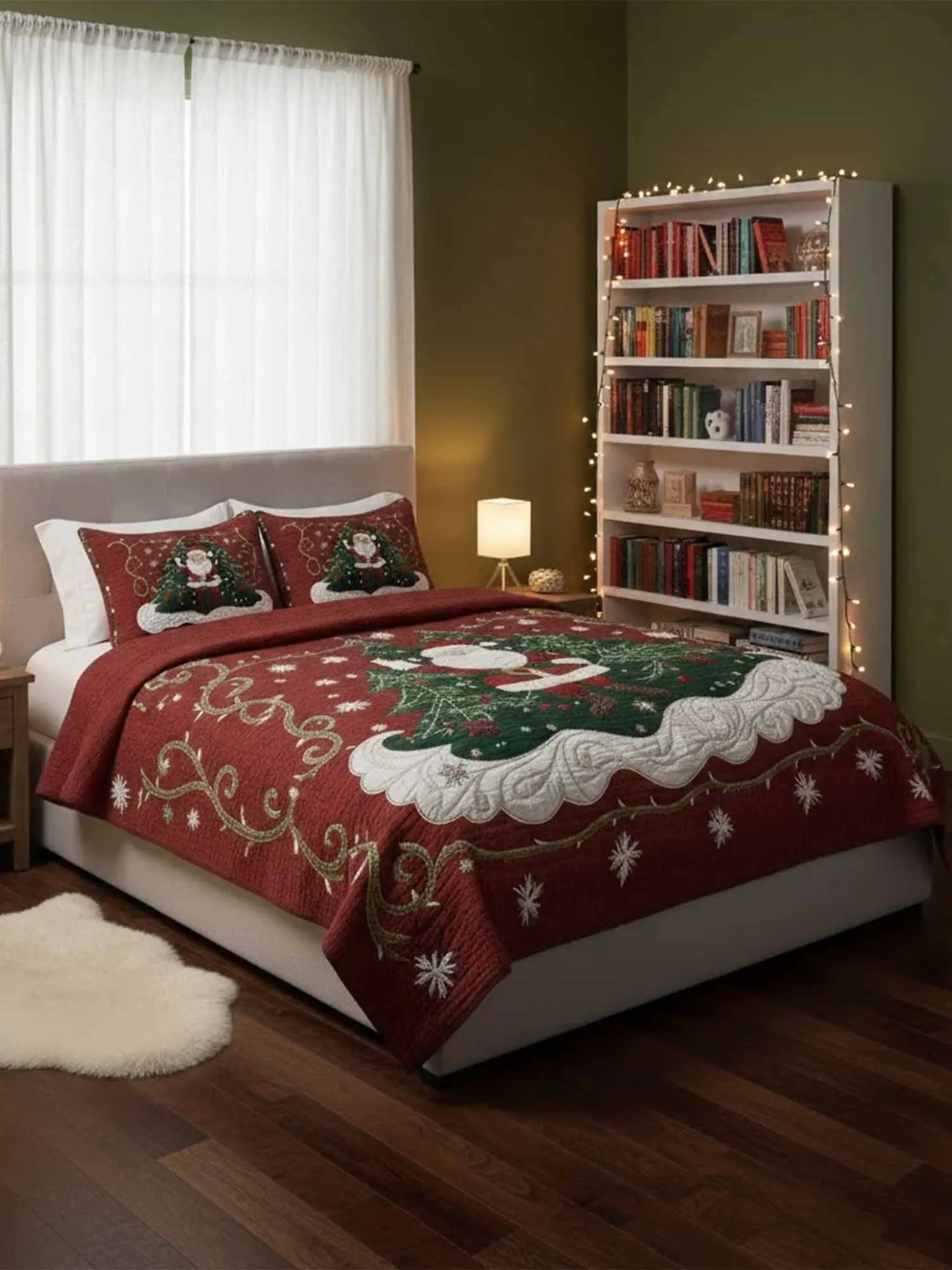 Santa Workshop 3-Piece Quilted Bedding Set