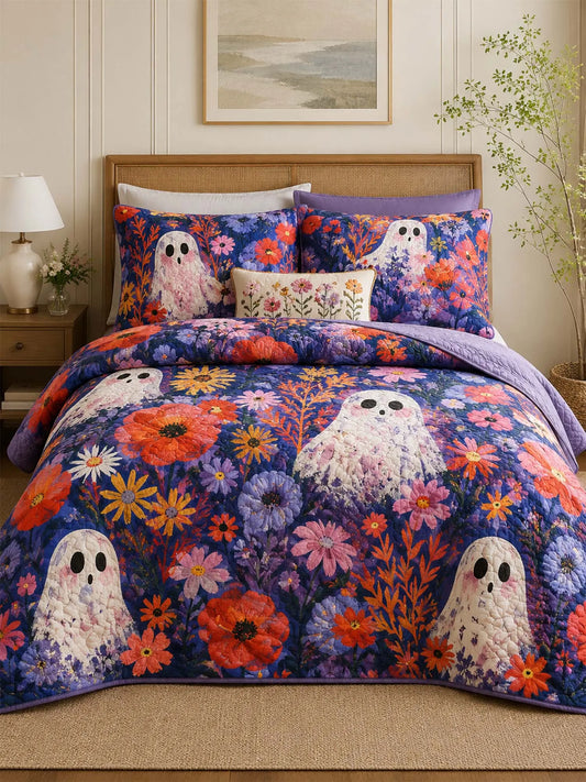 Haunted Wildflower Garden Quilted 3-Piece Bedding Set