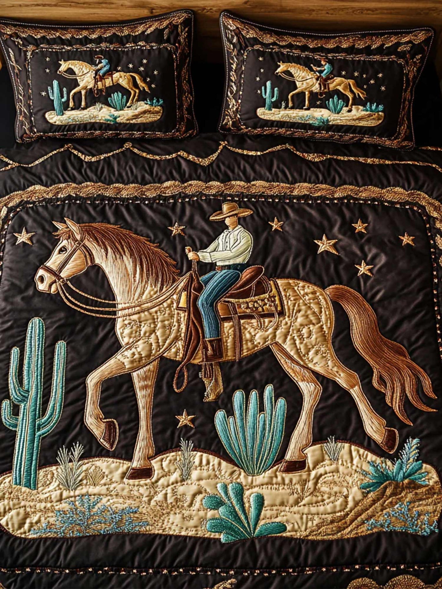 Cowboy comfort 3-Piece Quilted Bedding Set