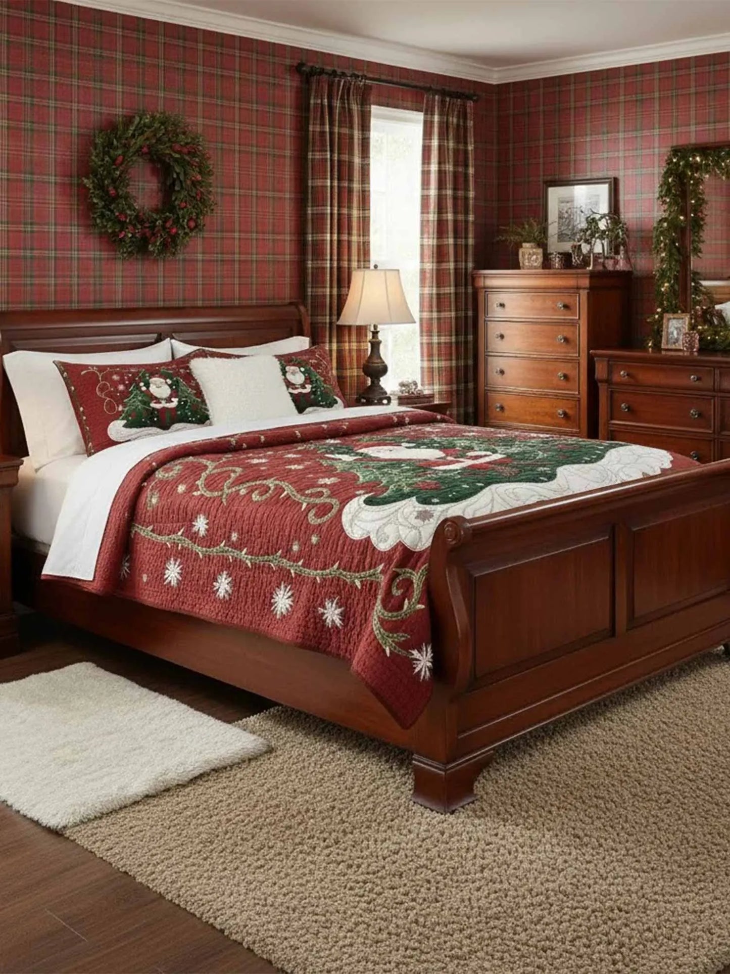Santa Workshop 3-Piece Quilted Bedding Set