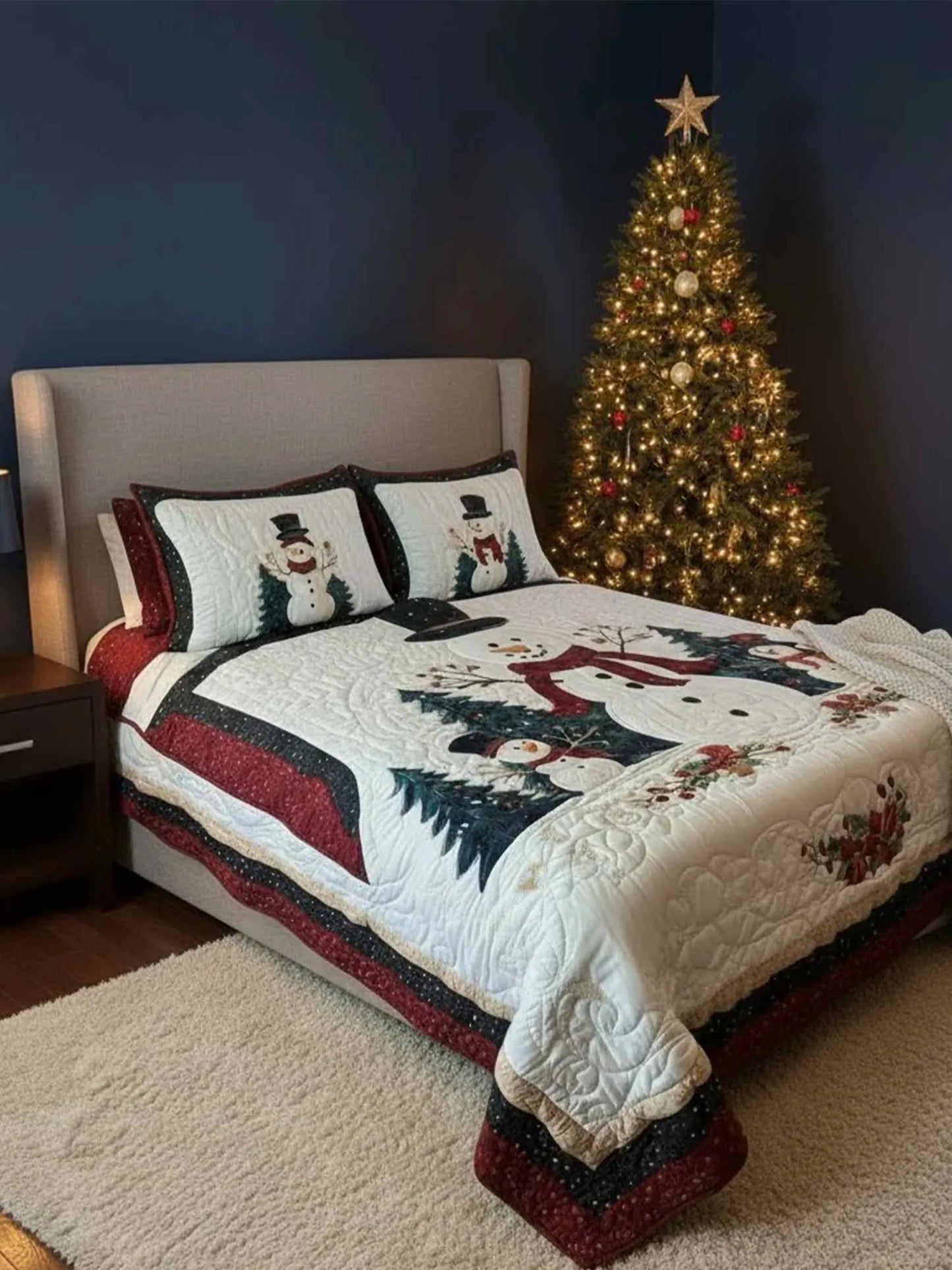 Frosty Friends 3-Piece Quilted Bedding Set