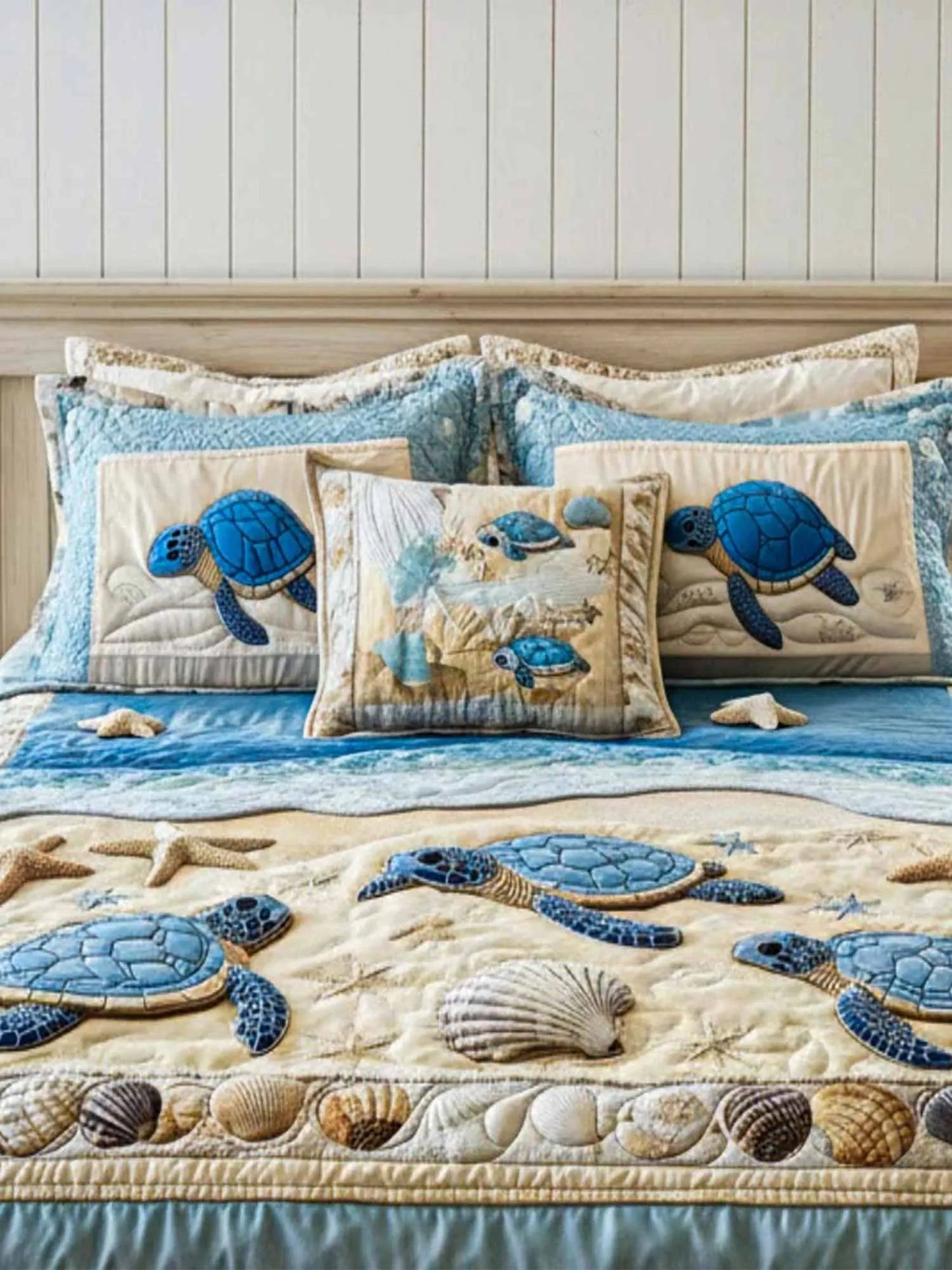Ocean Waves 3-Piece Quilted Bedding Set