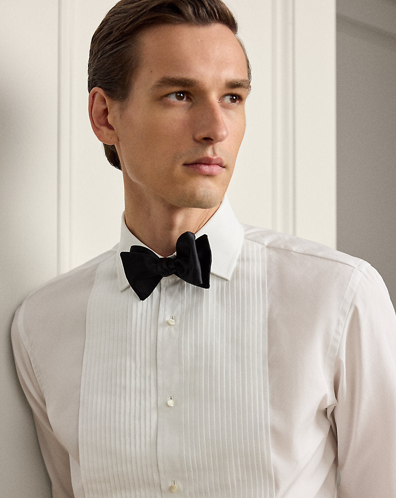 Poplin French Cuff Tuxedo Shirt White