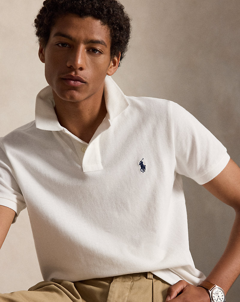 The Iconic Mesh Polo Shirt White/Navy