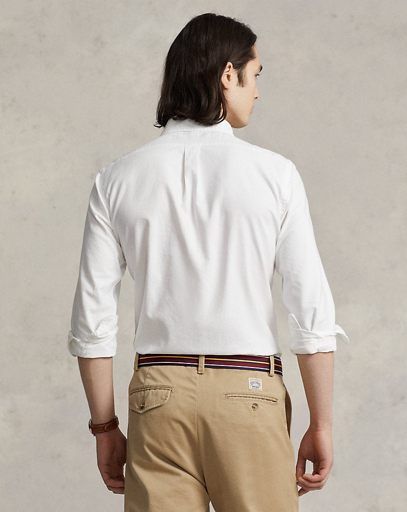 Custom Fit Garment-Dyed Oxford Shirt White