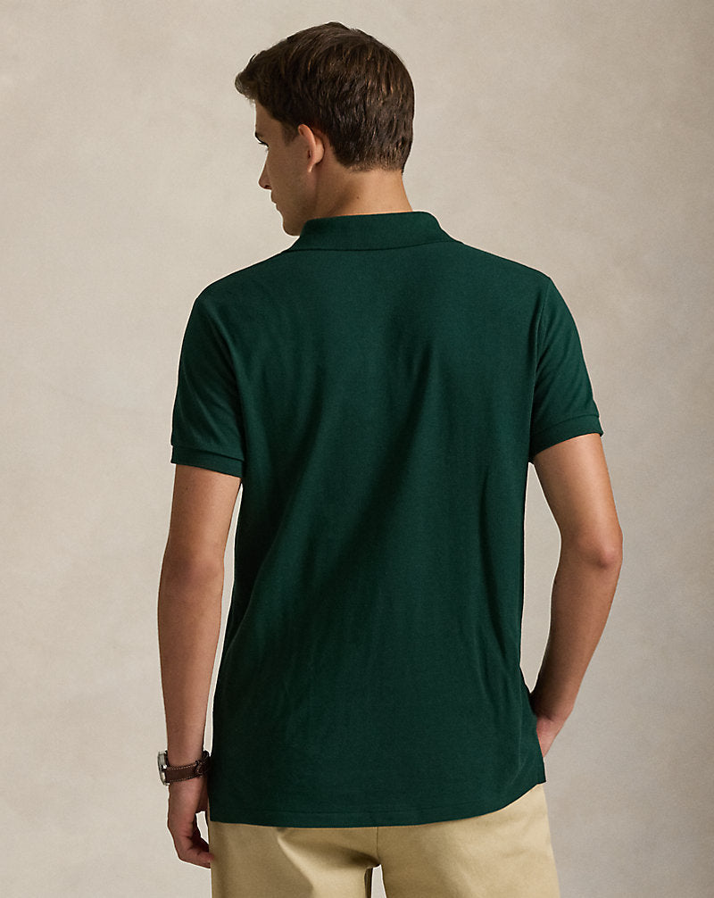 Custom Slim Fit Mesh Polo College Green