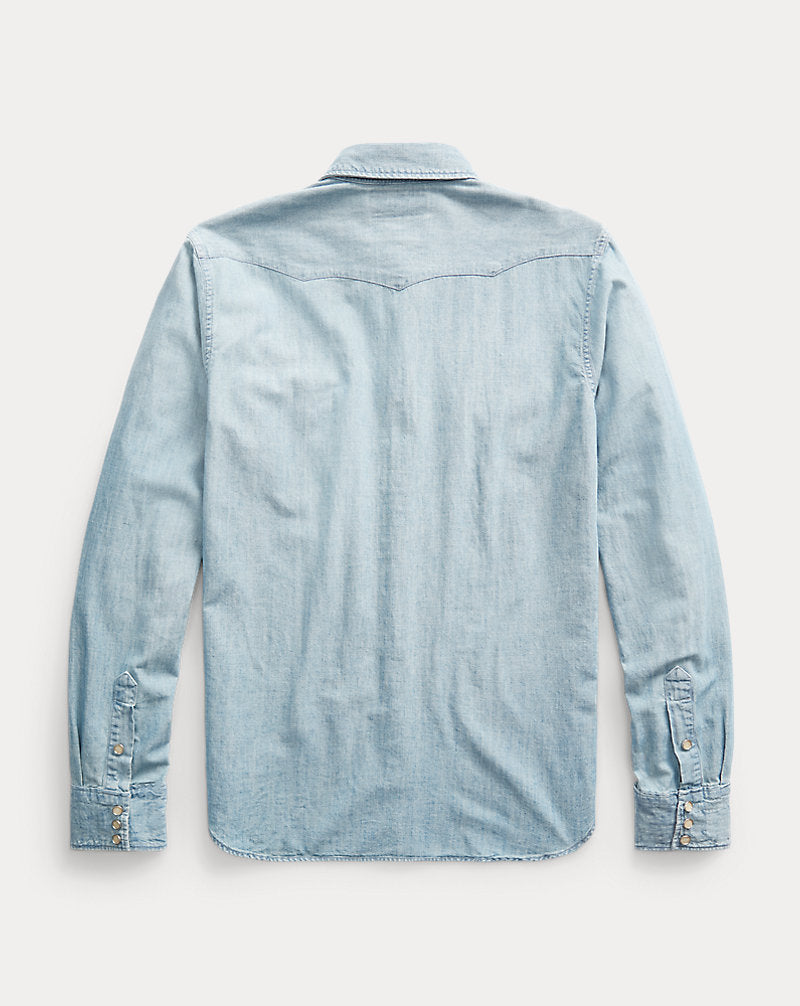 Slim Fit Chambray Western Shirt Davey Wash