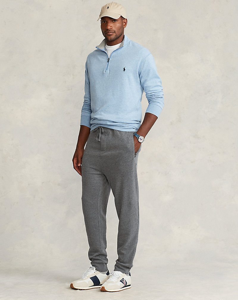 Luxury Jersey Quarter-Zip Pullover Isle Heather