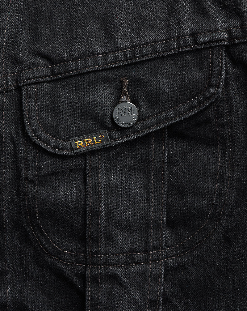 Worn-In Black Denim Trucker Jacket Worn In Black Wash