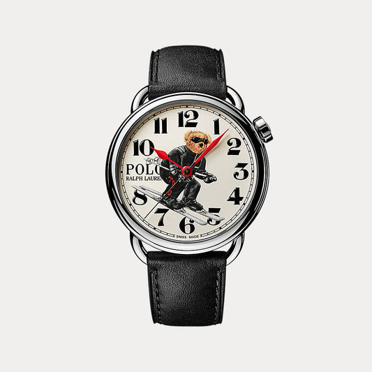 42 MM Ski Polo Bear Steel White Dial White Dial