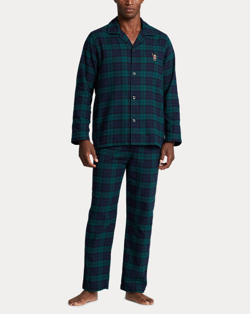 Plaid Flannel Sleep Set Gb Fa22 Bear Blackwatch S