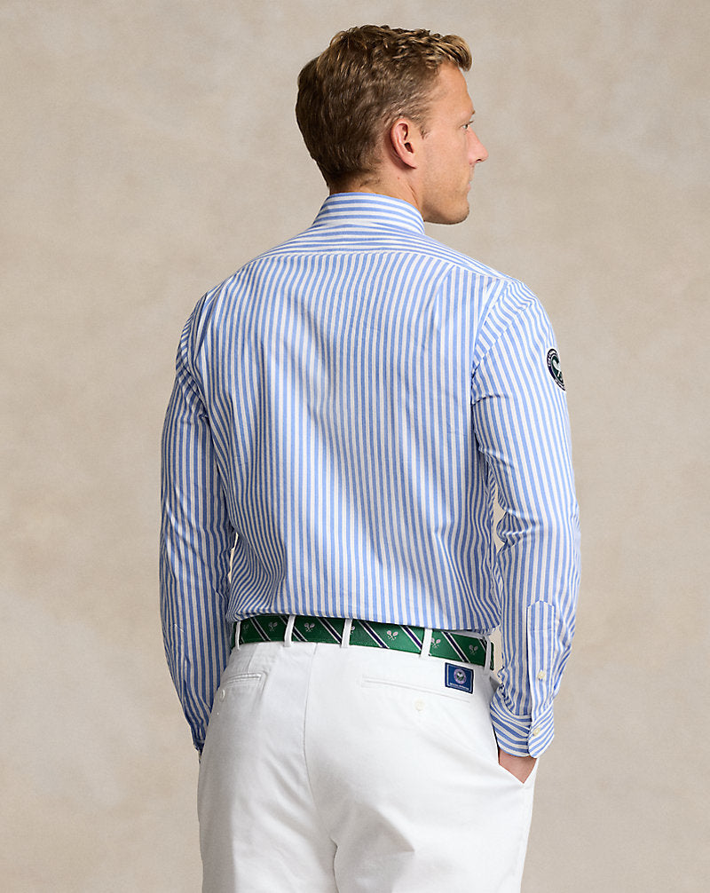 Wimbledon Striped Stretch Twill Shirt Blue/White