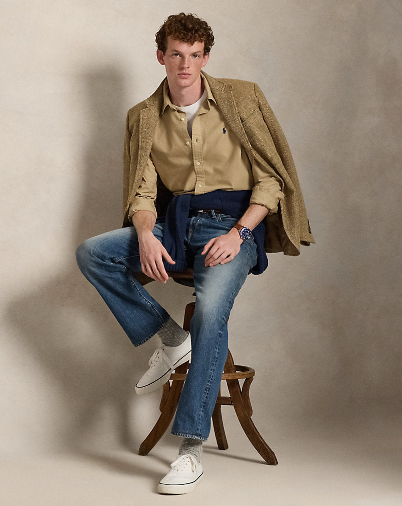 Custom Fit Garment-Dyed Oxford Shirt Surrey Tan
