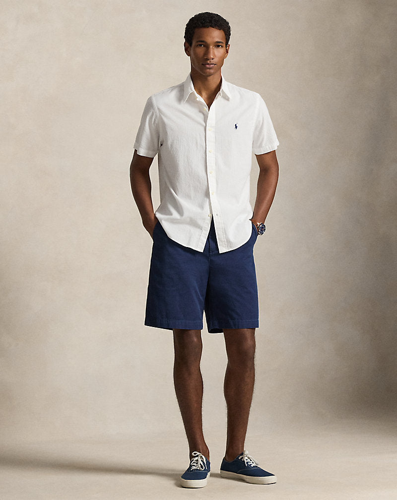 Custom Fit Seersucker Shirt White