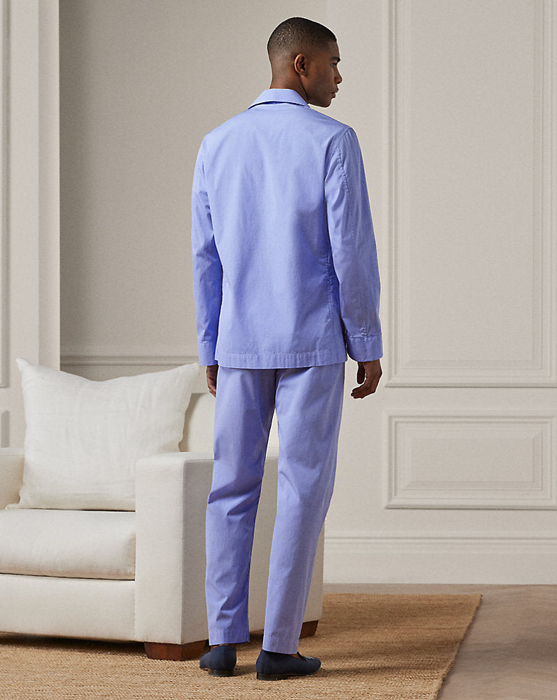Monogram Cotton Pyjama Set Blue End On End