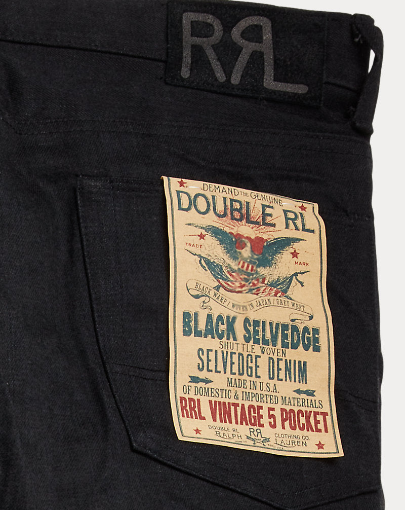 Vintage 5-Pocket Black Selvedge Jean New Black On Black