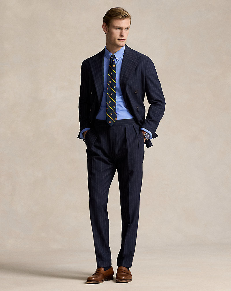 Slim Fit Stretch End-On-End Shirt Blue End On End