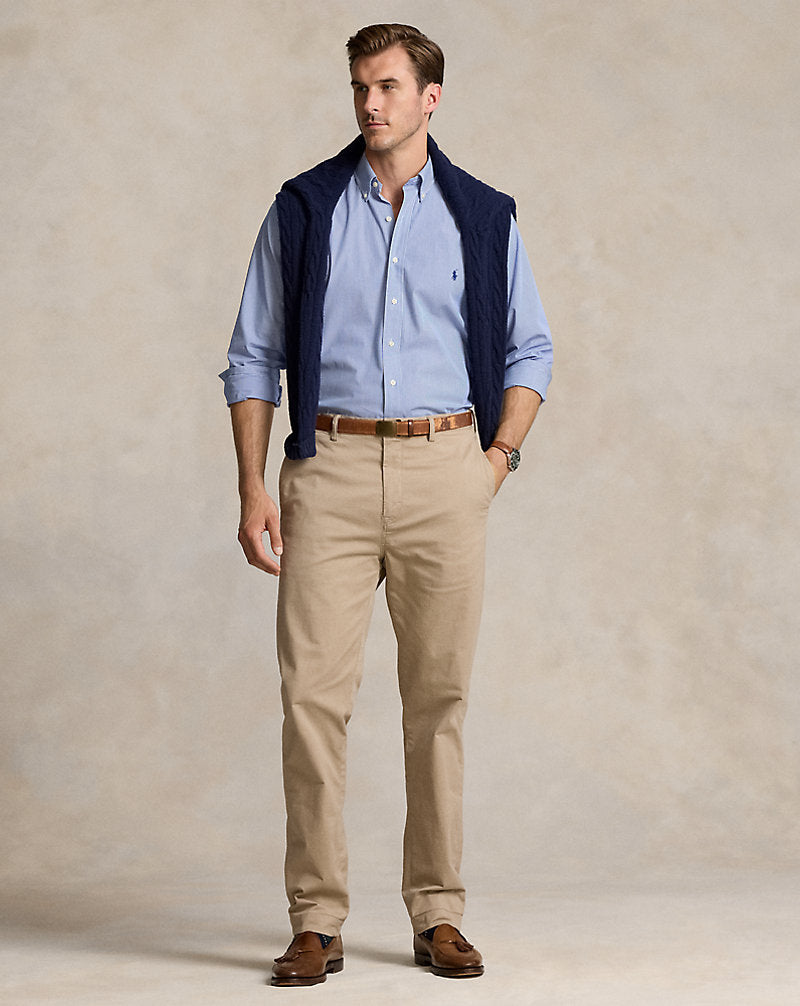 Striped Stretch Poplin Shirt Blue/White