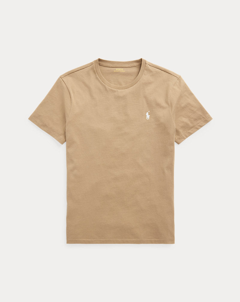 Custom Slim Fit Jersey Crewneck T-Shirt Caf¨¦ Tan
