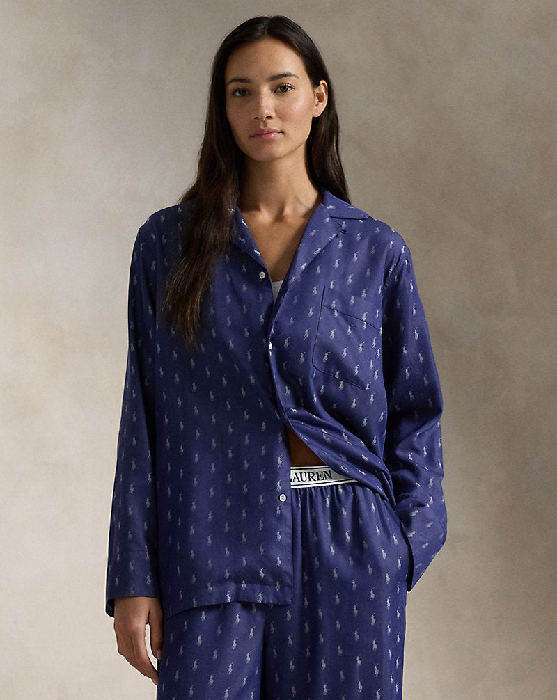 Allover Pony Pyjama Set Navy