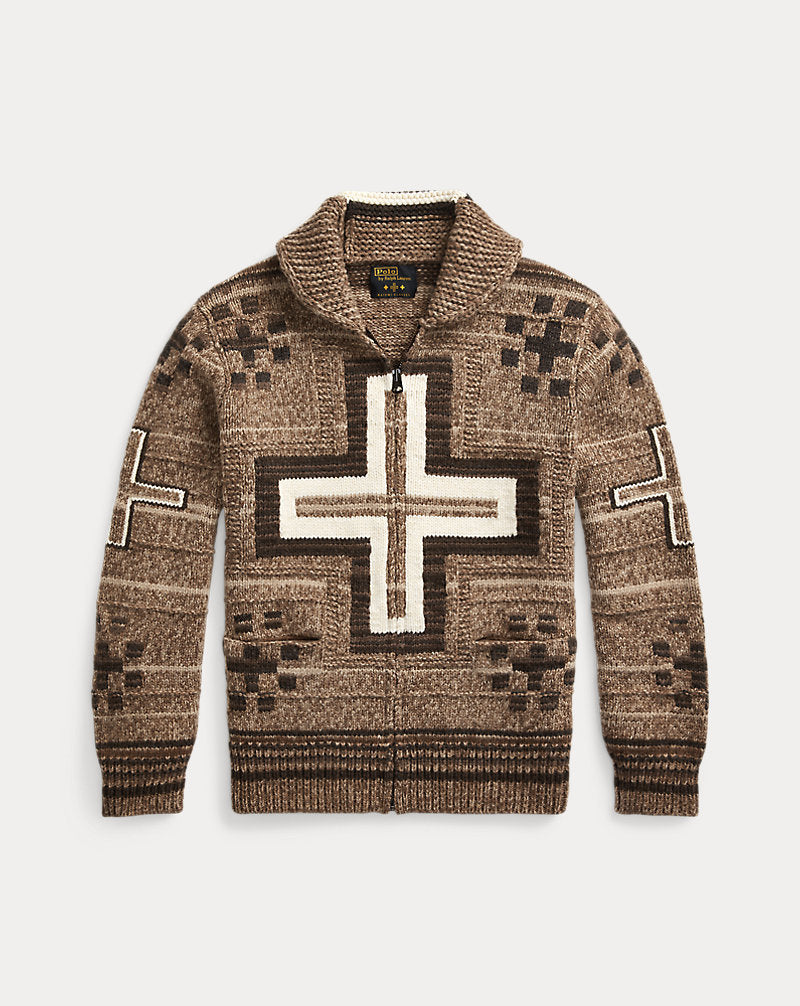 Naiomi Glasses Full-Zip Jumper Brown Combo