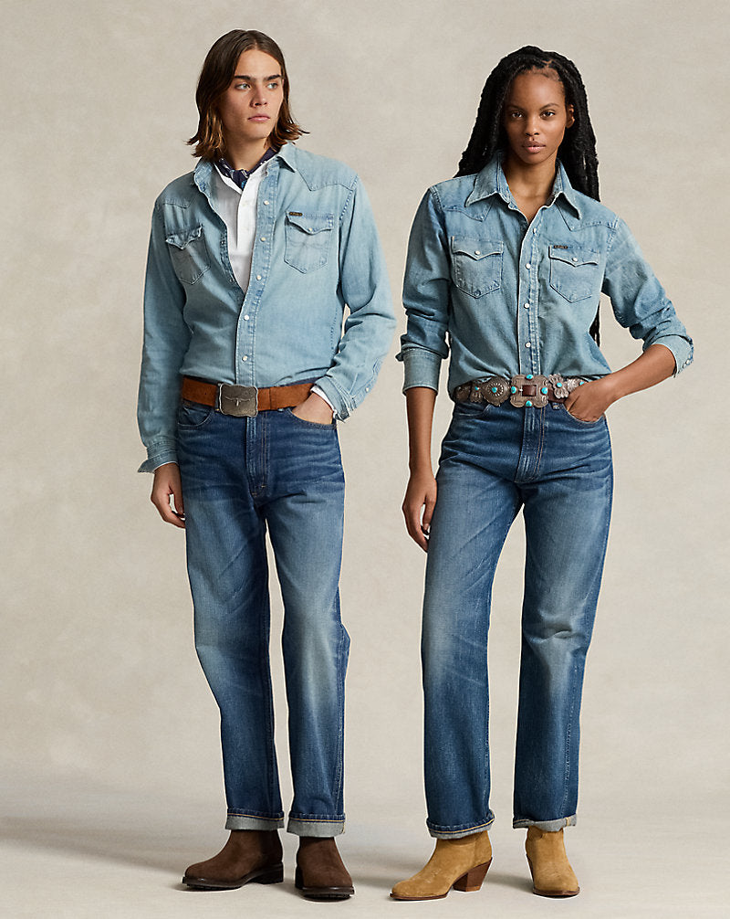 Naiomi Glasses Denim Western Shirt Hilliard Wash