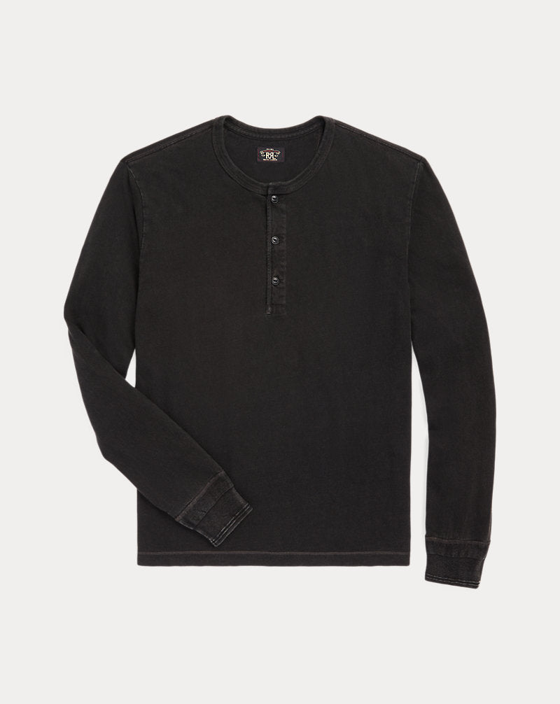 Indigo Jersey Henley Shirt Sulphur Black