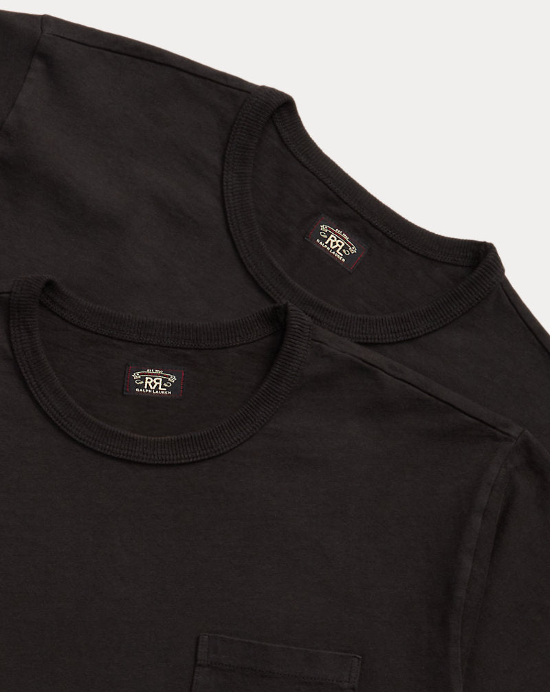 Garment-Dyed Pocket T-Shirt Two-Pack Black