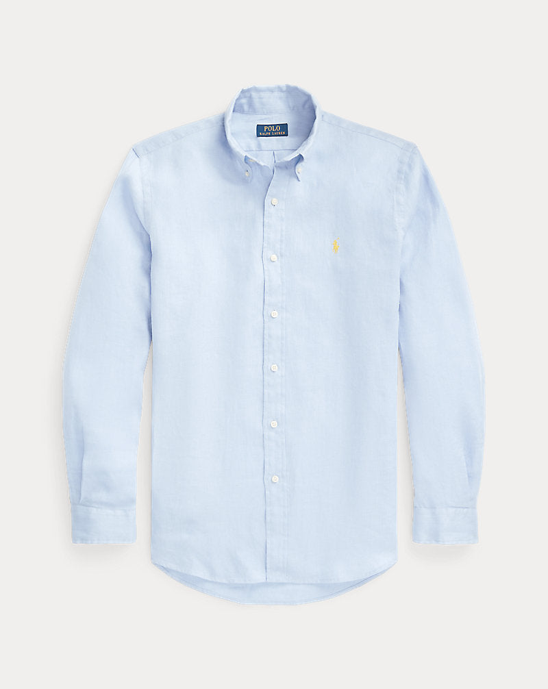 Custom Fit Linen Shirt Blue Hyacinth