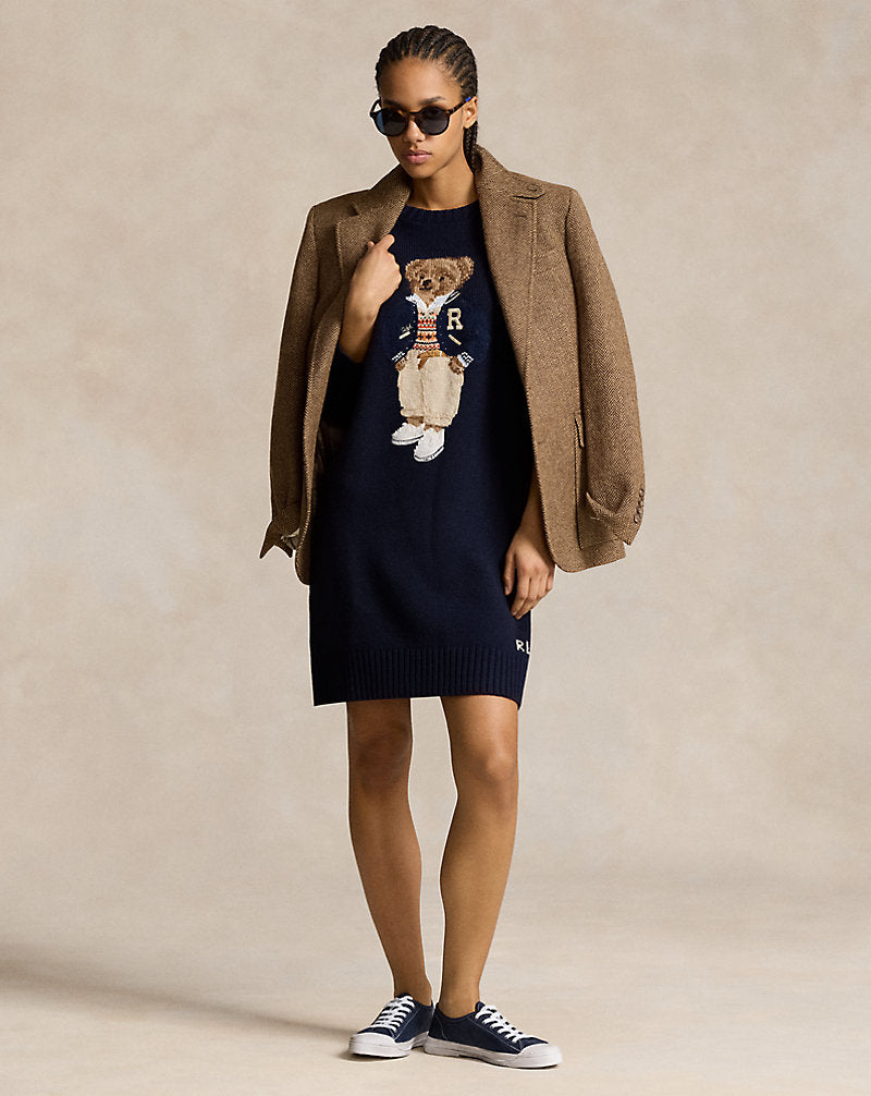 Polo Bear Crewneck Sweater Dress Hunter Navy