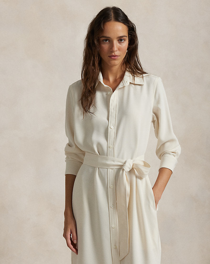 Satin Shirtdress Mascarpone Cream