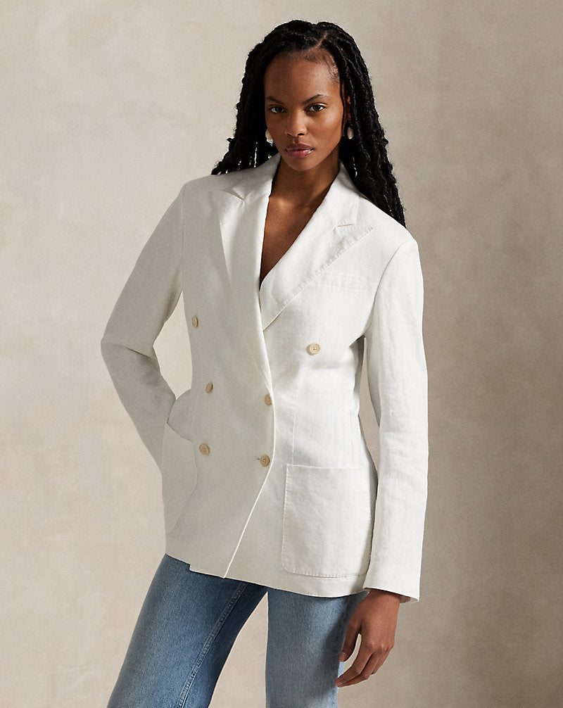 Double-Breasted Linen Blazer Nevis