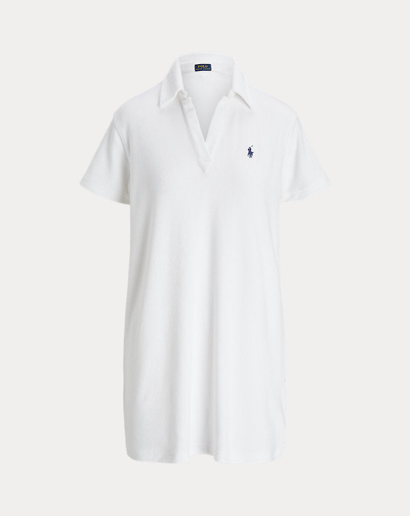 Terry Polo Dress White
