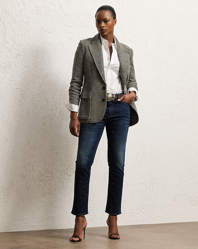 Preston Herringbone Tweed Jacket Black/Cream