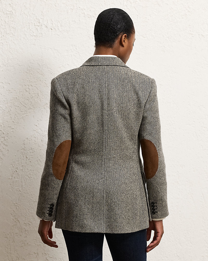 Preston Herringbone Tweed Jacket Black/Cream