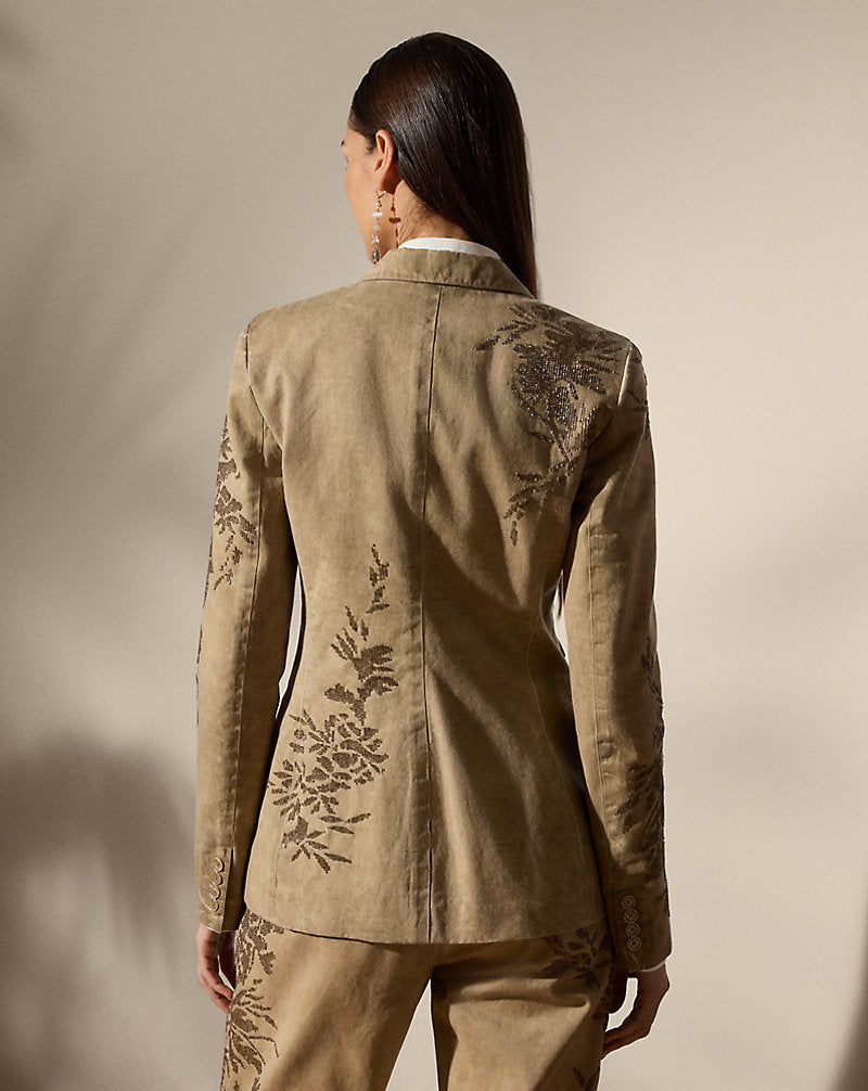 Parker Embellished Cotton Chino Jacket Lux Tan