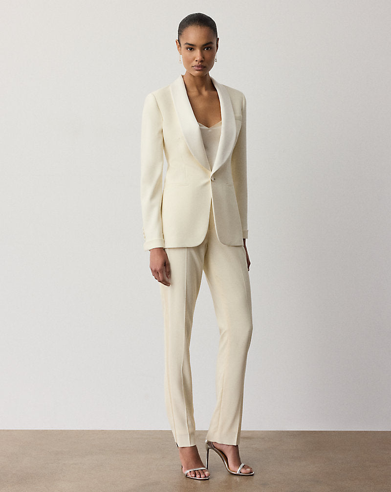 Sawyer Wool Crepe Tuxedo Jacket Lux Cream