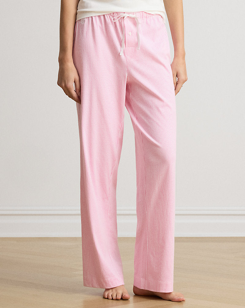Striped Cotton Jersey Pajama Pant Pink Stripe