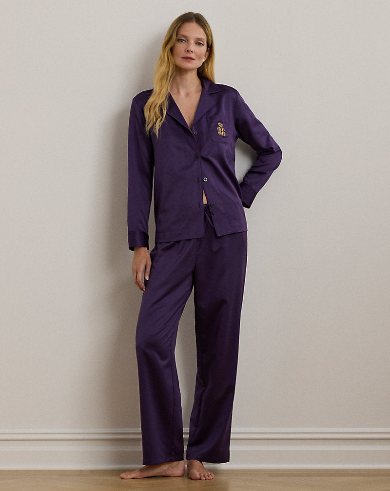 Satin Sleep Set Aubergine