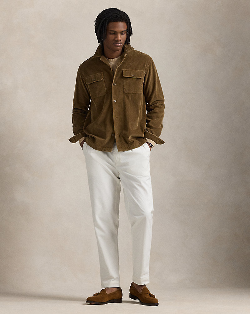 Classic Fit Corduroy Camp Shirt Truffle