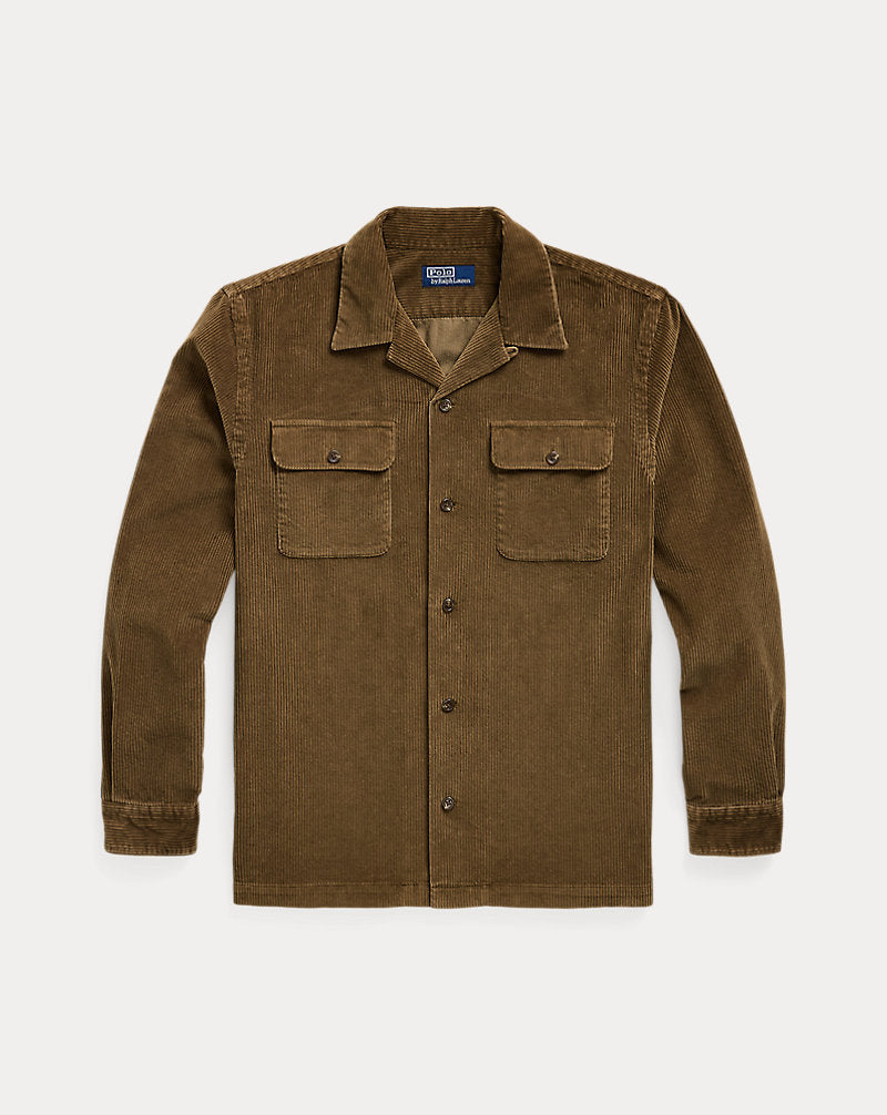 Classic Fit Corduroy Camp Shirt Truffle