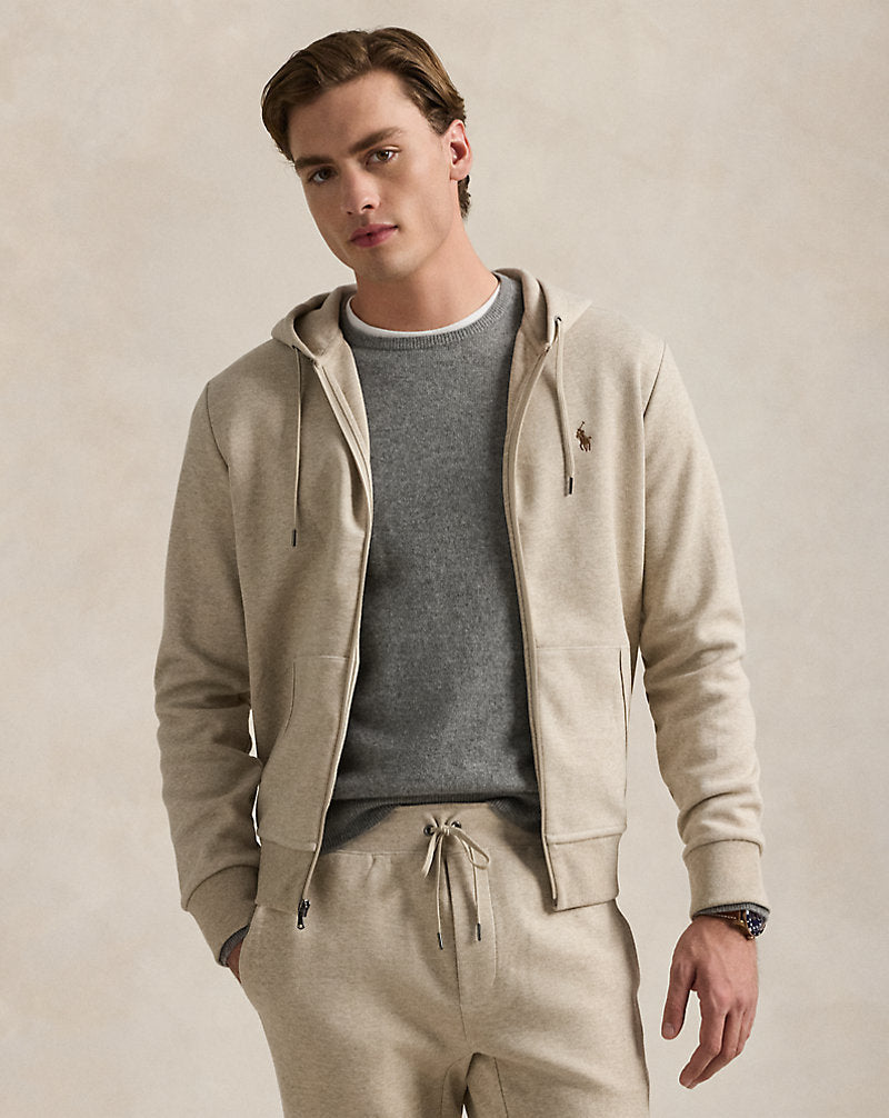 Double-Knit Full-Zip Hoodie Tuscan Beige Heather