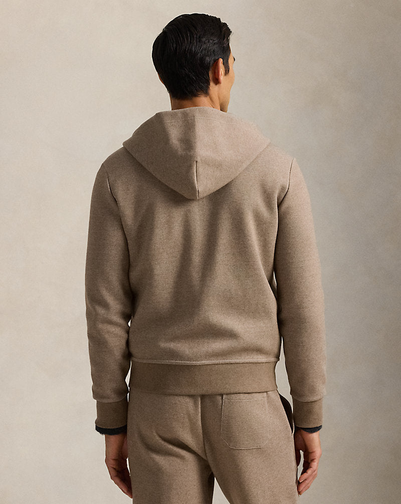 Double-Knit Full-Zip Hoodie Brown Heather