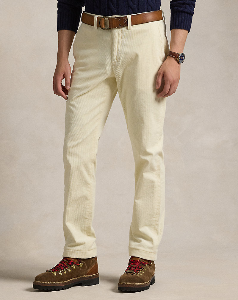 Stretch Straight Fit Corduroy Trouser Guide Cream