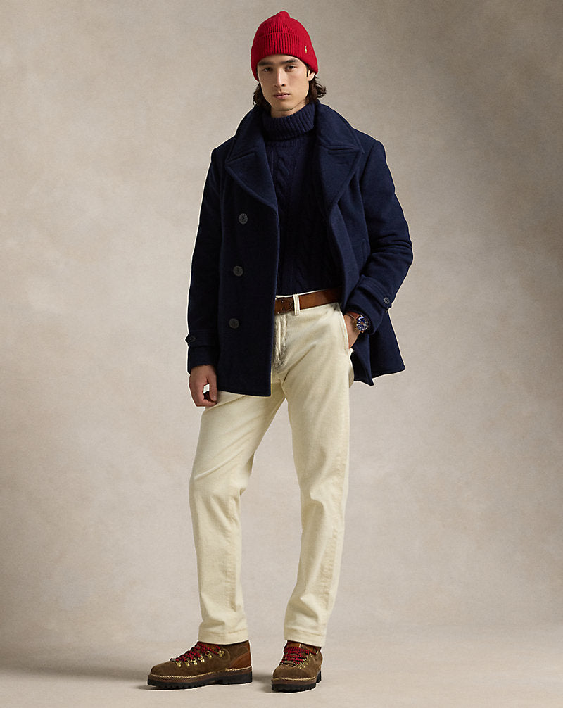 Stretch Straight Fit Corduroy Trouser Guide Cream